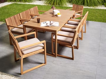 Spisegruppe utendørs 8-seter Sassari Premium med puter akasietre - Brun/Beige - Hagemøbler & utemiljø - Hagegruppe - Spisegrupper hage