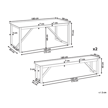 Spisegruppe utendørs med benker Notteri Betong - grå/brun - Hagemøbler & utemiljø - Hagegruppe - Spisegrupper hage