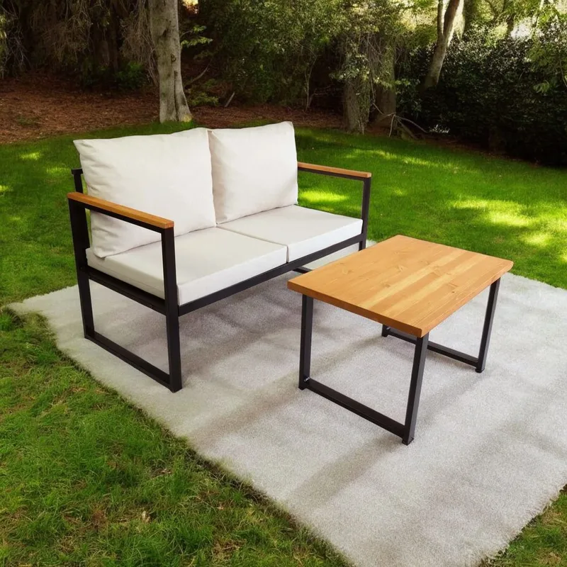 Sylros 2-seters Sofagruppe Utendørs - Beige - Hagemøbler & utemiljø - Hagegruppe - Sofagruppe utendørs