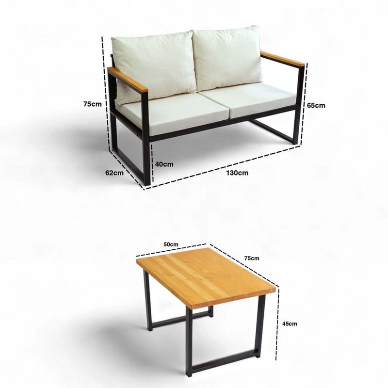 Sylros 2-seters Sofagruppe Utendørs - Beige - Hagemøbler & utemiljø - Hagegruppe - Sofagruppe utendørs