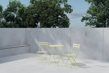 Tao kafégruppe utendørs - Lys gul - Hagemøbler & utemiljø - Hagegruppe - Cafemøbler & cafesett