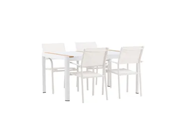 Togo Spisegruppe 150 cm Rektangulær med 4 Santorini Stoler - Natur - Hagemøbler & utemiljø - Hagegruppe - Spisegrupper hage