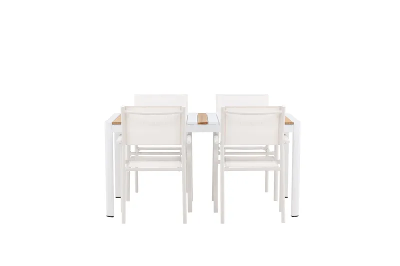 Togo Spisegruppe 150 cm Rektangulær med 4 Santorini Stoler - Natur - Hagemøbler & utemiljø - Hagegruppe - Spisegrupper hage