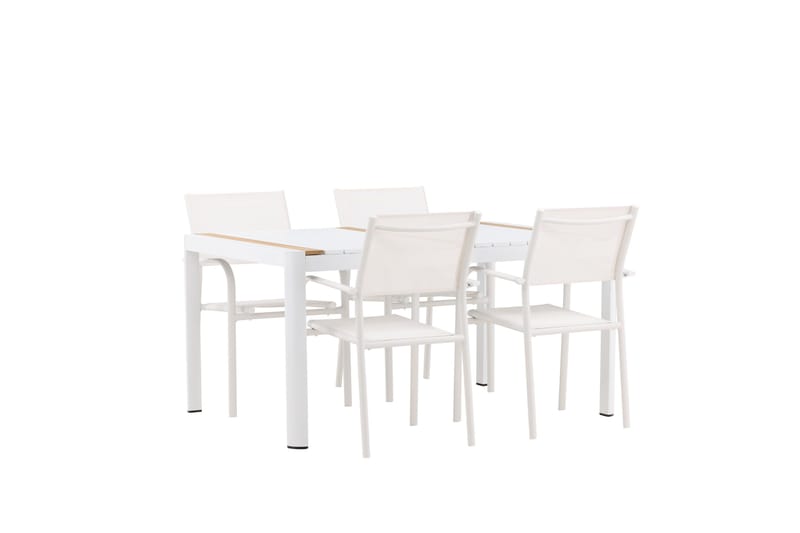 Togo Spisegruppe 150 cm Rektangulær med 4 Santorini Stoler - Natur - Hagemøbler & utemiljø - Hagegruppe - Spisegrupper hage