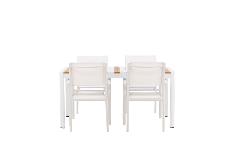 Togo Spisegruppe 150 cm Rektangulær med 4 Santorini Stoler - Natur - Hagemøbler & utemiljø - Hagegruppe - Spisegrupper hage