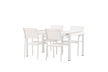 Togo Spisegruppe 150 cm Rektangulær med 4 Santorini Stoler - Natur - Hagemøbler & utemiljø - Hagegruppe - Spisegrupper hage