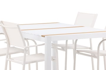 Togo Spisegruppe 150 cm Rektangulær med 4 Santorini Stoler - Natur - Hagemøbler & utemiljø - Hagegruppe - Spisegrupper hage