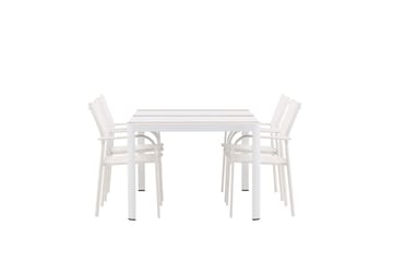Togo Spisegruppe 150 cm Rektangulær med 4 Santorini Stoler - Natur - Hagemøbler & utemiljø - Hagegruppe - Spisegrupper hage