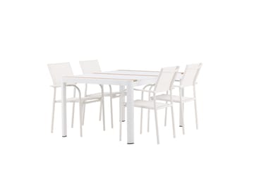 Togo Spisegruppe 150 cm Rektangulær med 4 Santorini Stoler - Natur - Hagemøbler & utemiljø - Hagegruppe - Spisegrupper hage