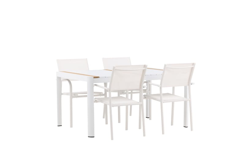 Togo Spisegruppe 150 cm Rektangulær med 4 Santorini Stoler - Natur - Hagemøbler & utemiljø - Hagegruppe - Spisegrupper hage