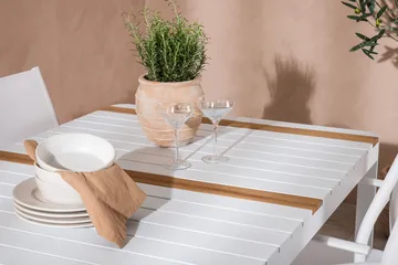 Togo Spisegruppe 150 cm Rektangulær med 4 Santorini Stoler - Natur - Hagemøbler & utemiljø - Hagegruppe - Spisegrupper hage