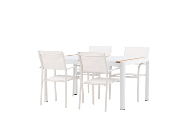 Togo Spisegruppe 150 cm Rektangulær med 4 Santorini Stoler - Natur - Hagemøbler & utemiljø - Hagegruppe - Spisegrupper hage