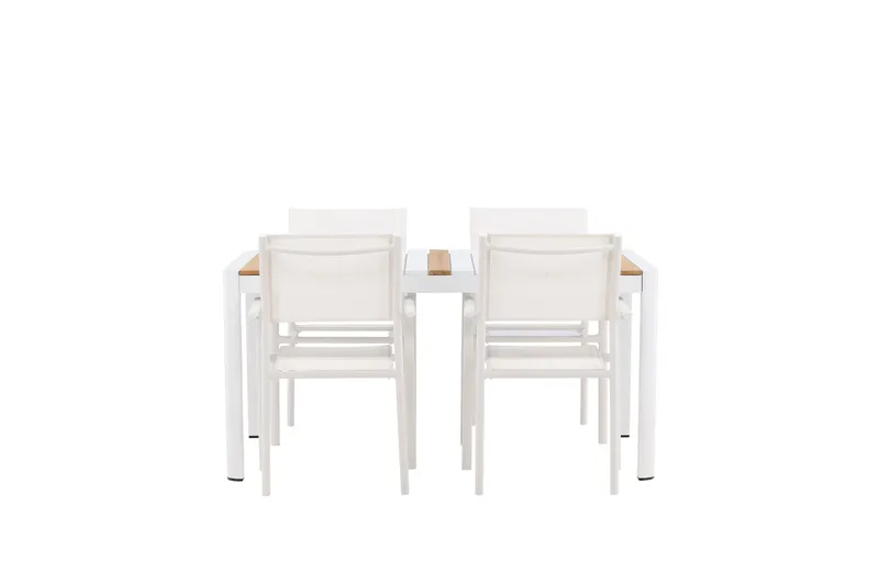 Togo Spisegruppe 150 cm Rektangulær med 4 Santorini Stoler, Natur