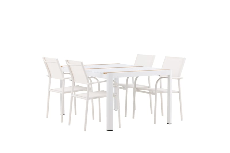 Togo Spisegruppe 150 cm Rektangulær med 4 Santorini Stoler - Natur - Hagemøbler & utemiljø - Hagegruppe - Spisegrupper hage