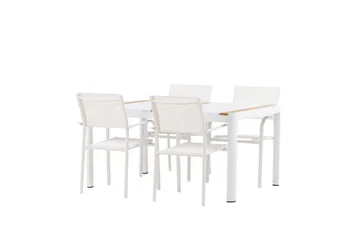 Togo Spisegruppe 150 cm Rektangulær med 4 Santorini Stoler - Natur - Hagemøbler & utemiljø - Hagegruppe - Spisegrupper hage