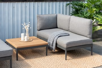 TOPAZ Loungegruppe 4-seter sofa + sofabord 73 cm - Grå - Hagemøbler & utemiljø - Hagegruppe - Sofagruppe utendørs