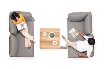 TOPAZ Loungegruppe 4-seter sofa + sofabord 73 cm - Grå - Hagemøbler & utemiljø - Hagegruppe - Sofagruppe utendørs