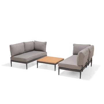 TOPAZ Loungegruppe 4-seter sofa + sofabord 73 cm - Grå - Hagemøbler & utemiljø - Hagegruppe - Sofagruppe utendørs