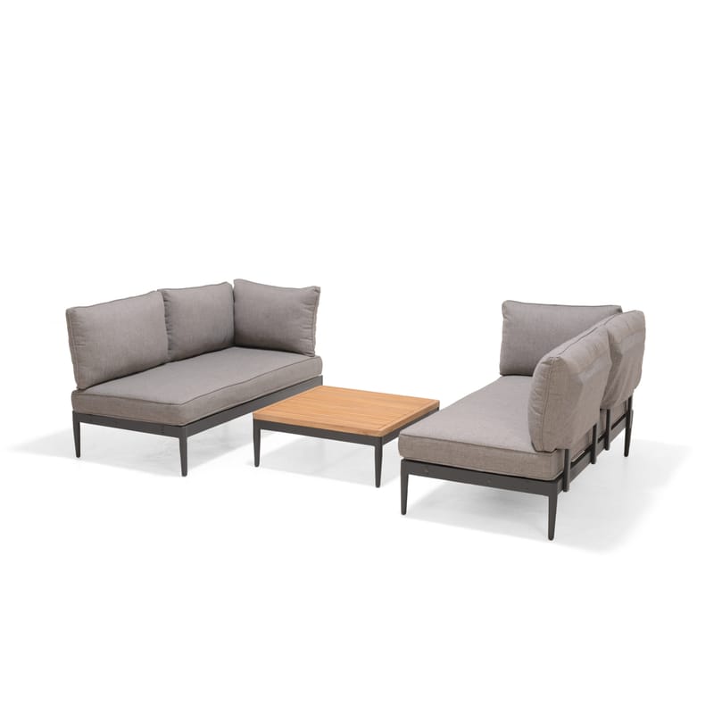 TOPAZ Loungegruppe 4-seter sofa + sofabord 73 cm - Grå - Hagemøbler & utemiljø - Hagegruppe - Sofagruppe utendørs