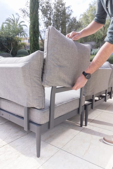 TOPAZ Loungegruppe 4-seter sofa + sofabord 73 cm - Grå - Hagemøbler & utemiljø - Hagegruppe - Sofagruppe utendørs