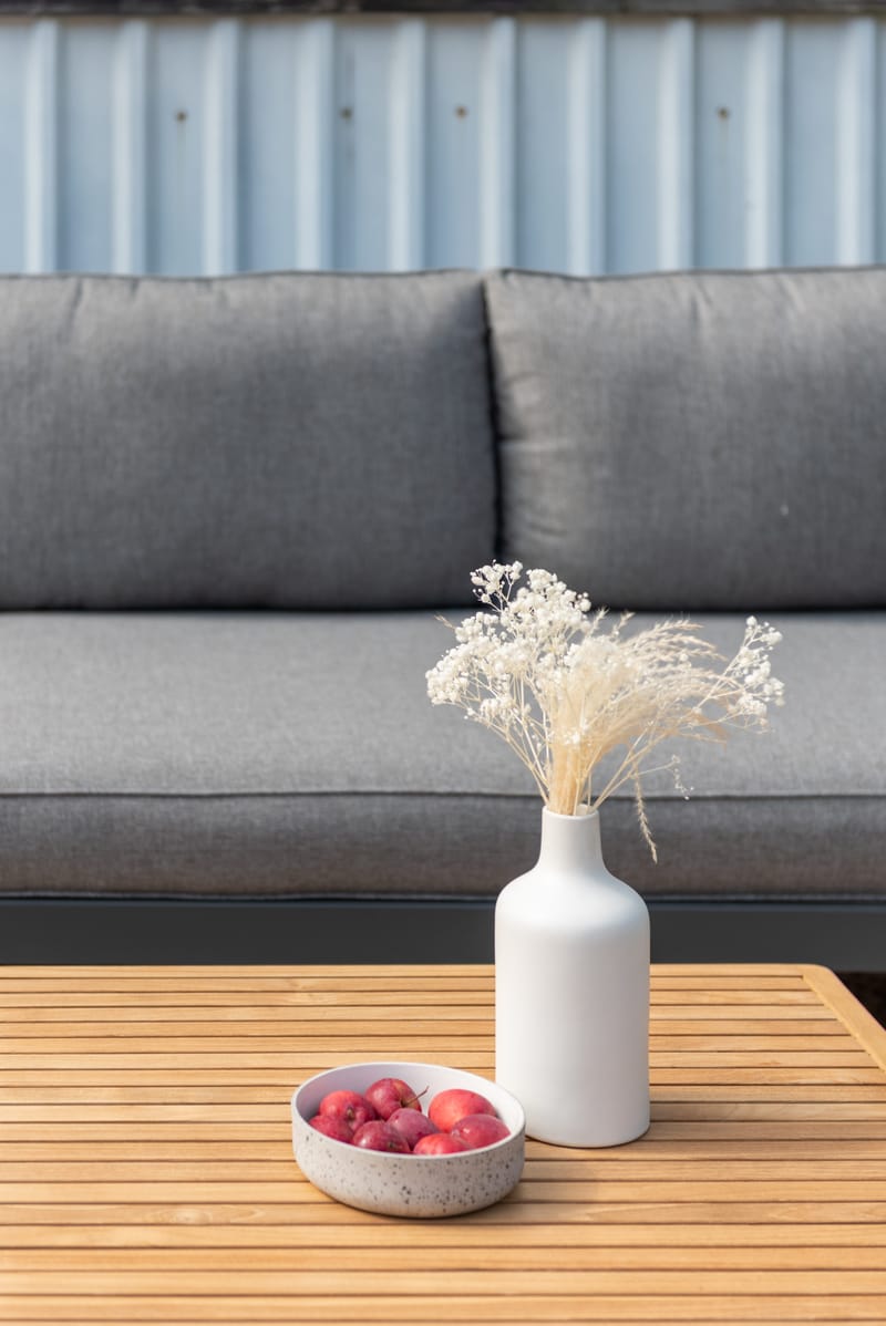 TOPAZ Loungegruppe 6-seter sofa + sofabord 73 cm - Magnesiumgrå - Hagemøbler & utemiljø - Hagegruppe - Sofagruppe utendørs