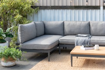 TOPAZ Loungegruppe 6-seter sofa + sofabord 73 cm - Magnesiumgrå - Hagemøbler & utemiljø - Hagegruppe - Sofagruppe utendørs