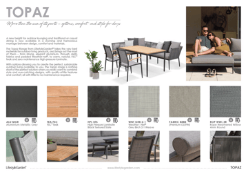 TOPAZ Loungegruppe 6-seter sofa + sofabord 73 cm - Magnesiumgrå - Hagemøbler & utemiljø - Hagegruppe - Sofagruppe utendørs