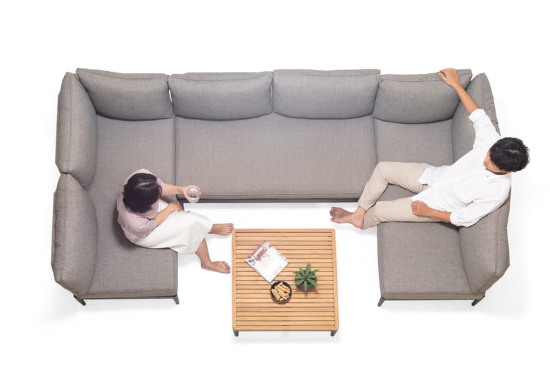 TOPAZ Loungegruppe 6-seter sofa + sofabord 73 cm - Magnesiumgrå - Hagemøbler & utemiljø - Hagegruppe - Sofagruppe utendørs