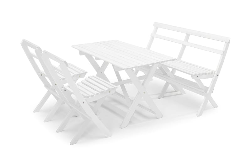 Torpet Hillerstorp Spisegruppe 109 cm + 2 Spisestoler + 1 be - Hvit - Spisegrupper hage