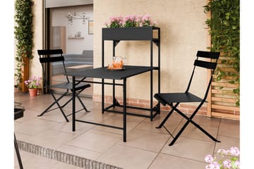 Tourra Liten Balkonggruppe og balkongsett 2-seter – Kafésett balkong terrasse - Svart - Hagemøbler & utemiljø - Hagegruppe - Cafemøbler & cafesett