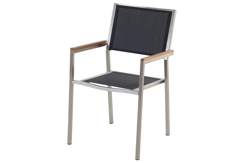 Trädgårdsmatgrupp Beliani Cosoleto/Grosseto 6-Sits Black||Silver - Hagemøbler & utemiljø - Hagegruppe - Spisegrupper hage