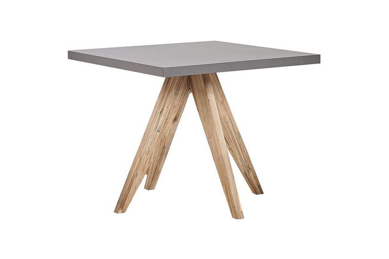 Trädgårdsmöbelset Beliani Olbia med fyrkantigt betongbord Grey||Beige||Light wood - Hagemøbler & utemiljø - Hagegruppe - Spisegrupper hage