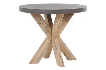 Trädgårdsmöbelset Beliani Olbia med runt betongbord Grey||Beige||Light wood - Hagemøbler & utemiljø - Hagegruppe - Spisegrupper hage