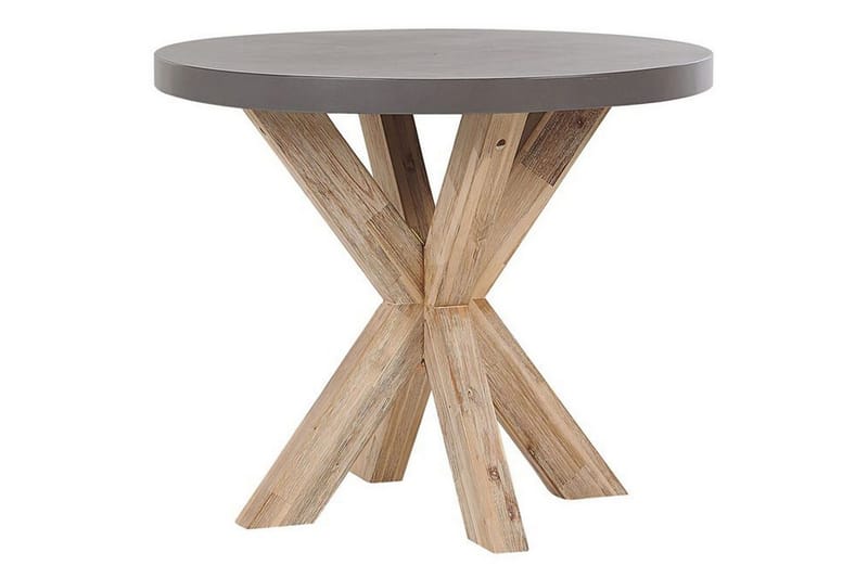 Trädgårdsmöbelset Beliani Olbia med runt betongbord Grey||Beige||Light wood - Hagemøbler & utemiljø - Hagegruppe - Spisegrupper hage