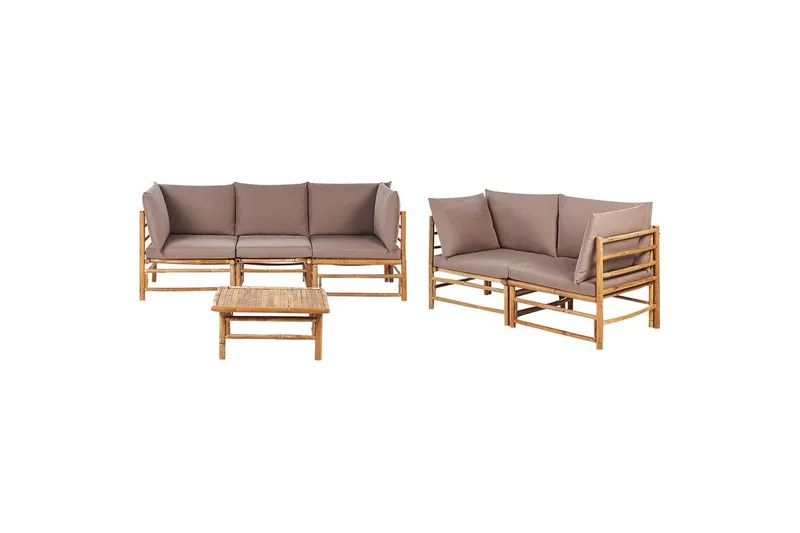 Trädgårdssoffgrupp Beliani Cerreto Beige/ljust trä Beige||Light wood