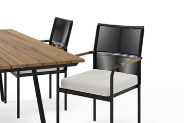 Trio Spisebord 200 cm med 4 Sonia Spisestoler - Svart/Natur - Hagemøbler & utemiljø - Hagegruppe - Spisegrupper hage