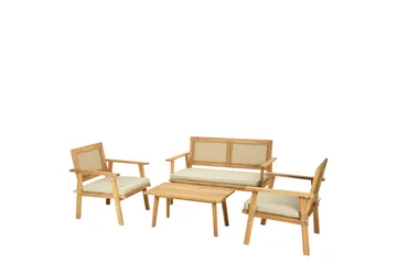 Tritante 4-seters Sofagruppe Utendørs – Loungegruppe balkong terrasse uteplass - Brun - Hagemøbler & utemiljø - Hagegruppe - Sofagruppe utendørs