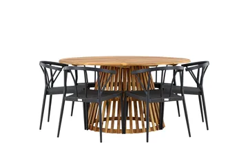 Tucumán Spisegruppe + 6 stoler - Natur - Hagemøbler & utemiljø - Hagegruppe - Spisegrupper hage