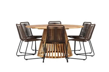 Tucumán Spisegruppe + 6 stoler - Natur - Hagemøbler & utemiljø - Hagegruppe - Spisegrupper hage