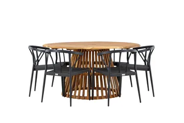 Tucumán Spisegruppe + 6 stoler - Natur - Hagemøbler & utemiljø - Hagegruppe - Spisegrupper hage