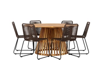 Tucumán Spisegruppe + 6 stoler - Natur - Hagemøbler & utemiljø - Hagegruppe - Spisegrupper hage