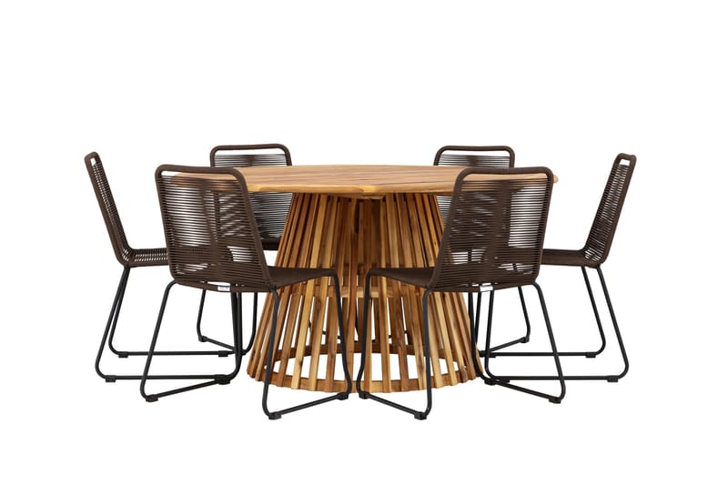 Tucumán Spisegruppe + 6 stoler - Natur - Hagemøbler & utemiljø - Hagegruppe - Spisegrupper hage