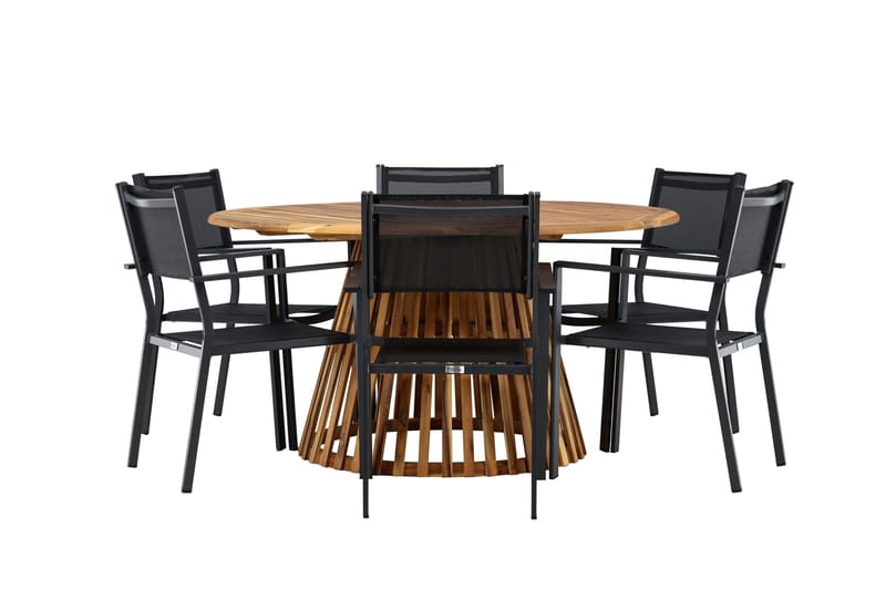 Tucumán Spisegruppe 120 cm Rund med 6 Copacabana Stoler - Natur - Hagemøbler & utemiljø - Hagegruppe - Spisegrupper hage