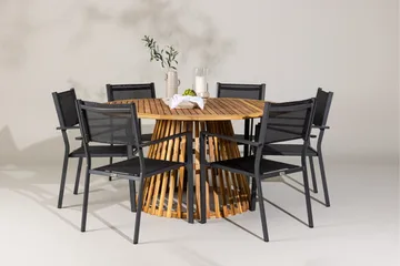 Tucumán Spisegruppe 120 cm Rund med 6 Copacabana Stoler - Natur - Hagemøbler & utemiljø - Hagegruppe - Spisegrupper hage