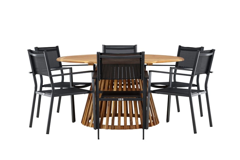 Tucumán Spisegruppe 120 cm Rund med 6 Copacabana Stoler - Natur - Hagemøbler & utemiljø - Hagegruppe - Spisegrupper hage