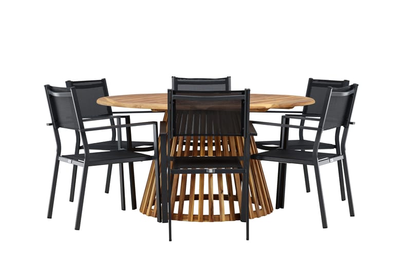 Tucumán Spisegruppe 120 cm Rund med 6 Copacabana Stoler - Natur - Hagemøbler & utemiljø - Hagegruppe - Spisegrupper hage