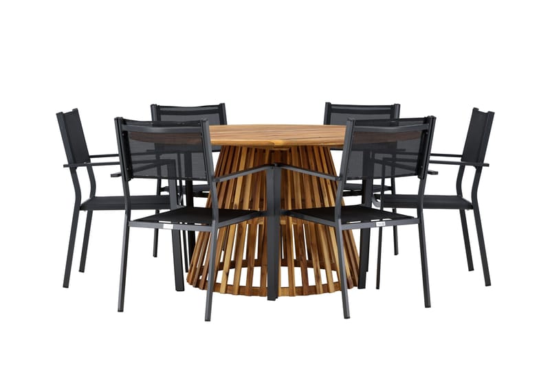 Tucumán Spisegruppe 120 cm Rund med 6 Copacabana Stoler - Natur - Hagemøbler & utemiljø - Hagegruppe - Spisegrupper hage