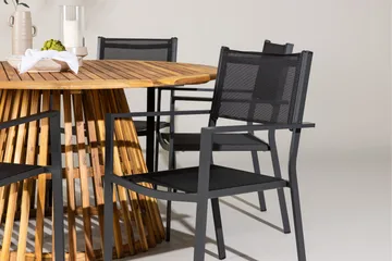 Tucumán Spisegruppe 120 cm Rund med 6 Copacabana Stoler - Natur - Hagemøbler & utemiljø - Hagegruppe - Spisegrupper hage