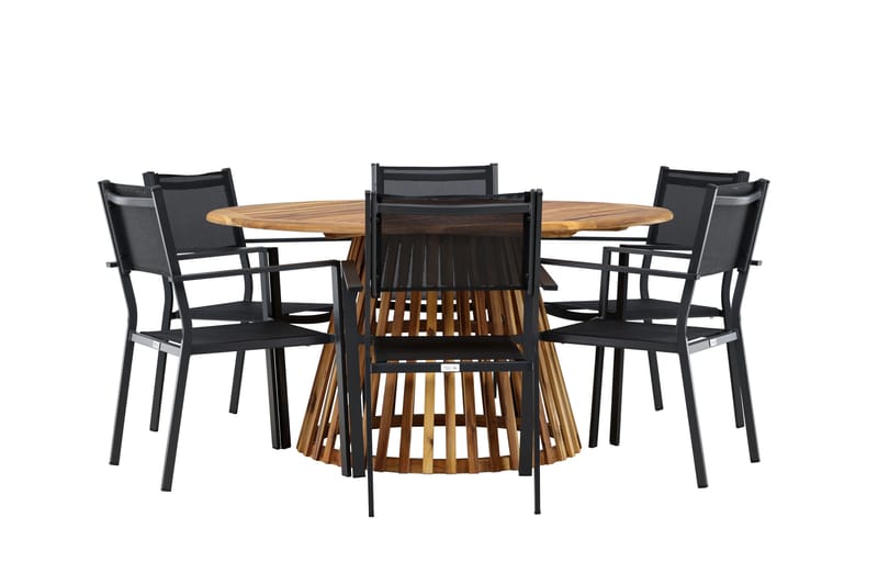 Tucumán Spisegruppe 120 cm Rund med 6 Copacabana Stoler - Natur - Hagemøbler & utemiljø - Hagegruppe - Spisegrupper hage