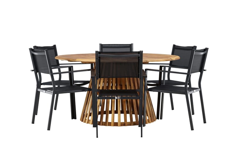 Tucumán Spisegruppe 120 cm Rund med 6 Copacabana Stoler - Natur - Hagemøbler & utemiljø - Hagegruppe - Spisegrupper hage